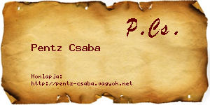Pentz Csaba névjegykártya