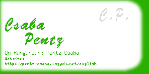 csaba pentz business card